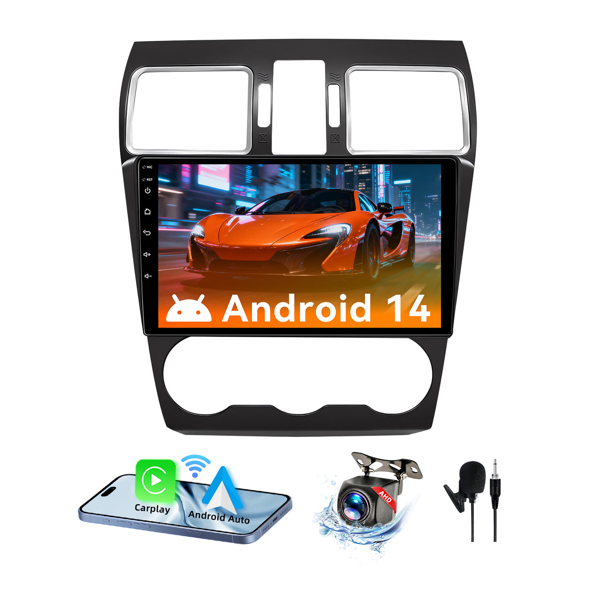 Android 13 Car Stereo Radio Compatible with Subaru Forester WRX Impreza 2015 2016 2017 2018,9 Inch Touchscreen Head Unit,Bluetooth/Wifi/FM/Wireless Carplay AndroidAuto/GPS/Mirrorlink/Backup Camera