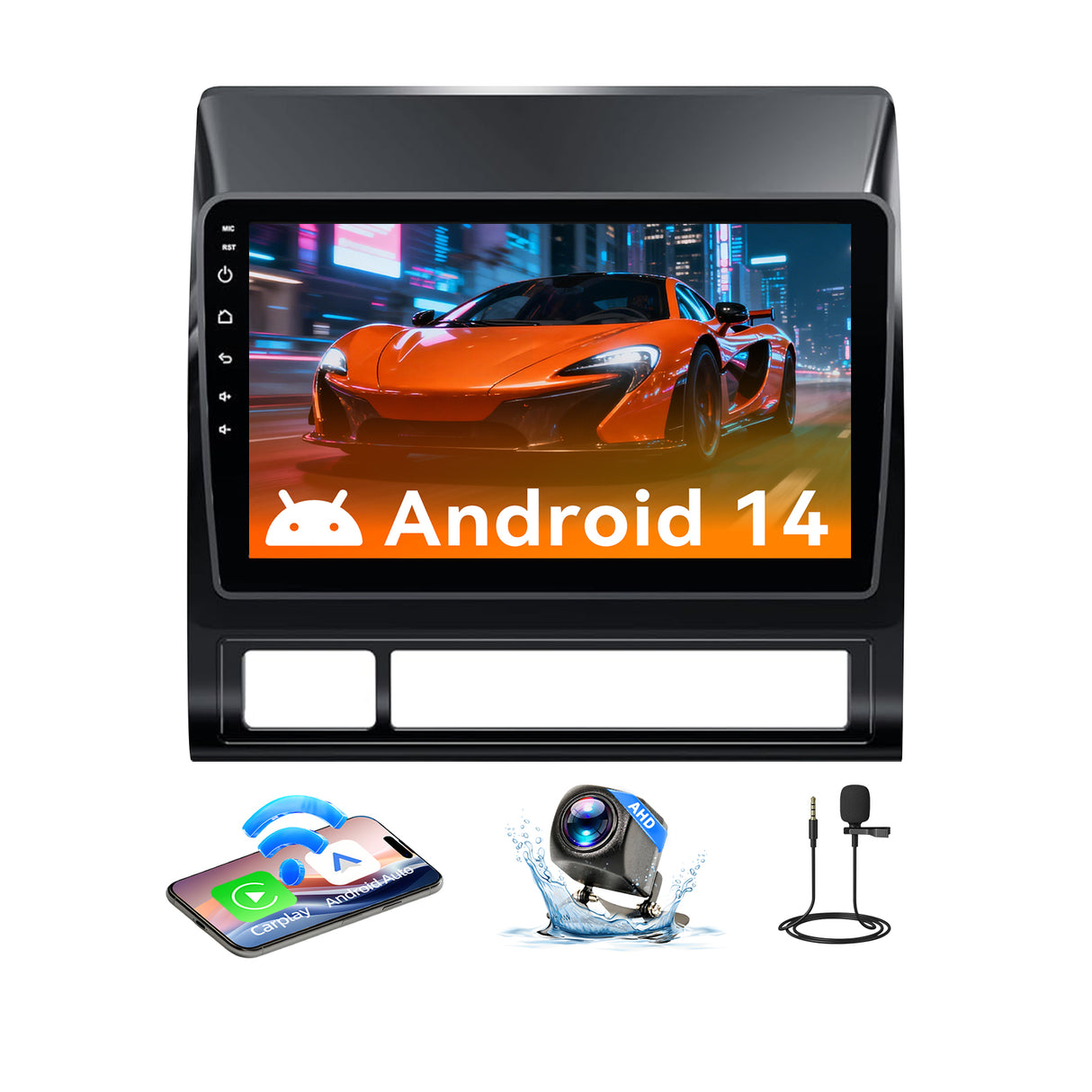 Android 13 Car Stereo Radio Compatible with Toyota Tacoma 2005-2015,9 Inch Touchscreen Head Unit,Bluetooth |Wifi |FM |Wireless Carplay Android Auto |GPS |Mirrorlink |Backup Camera