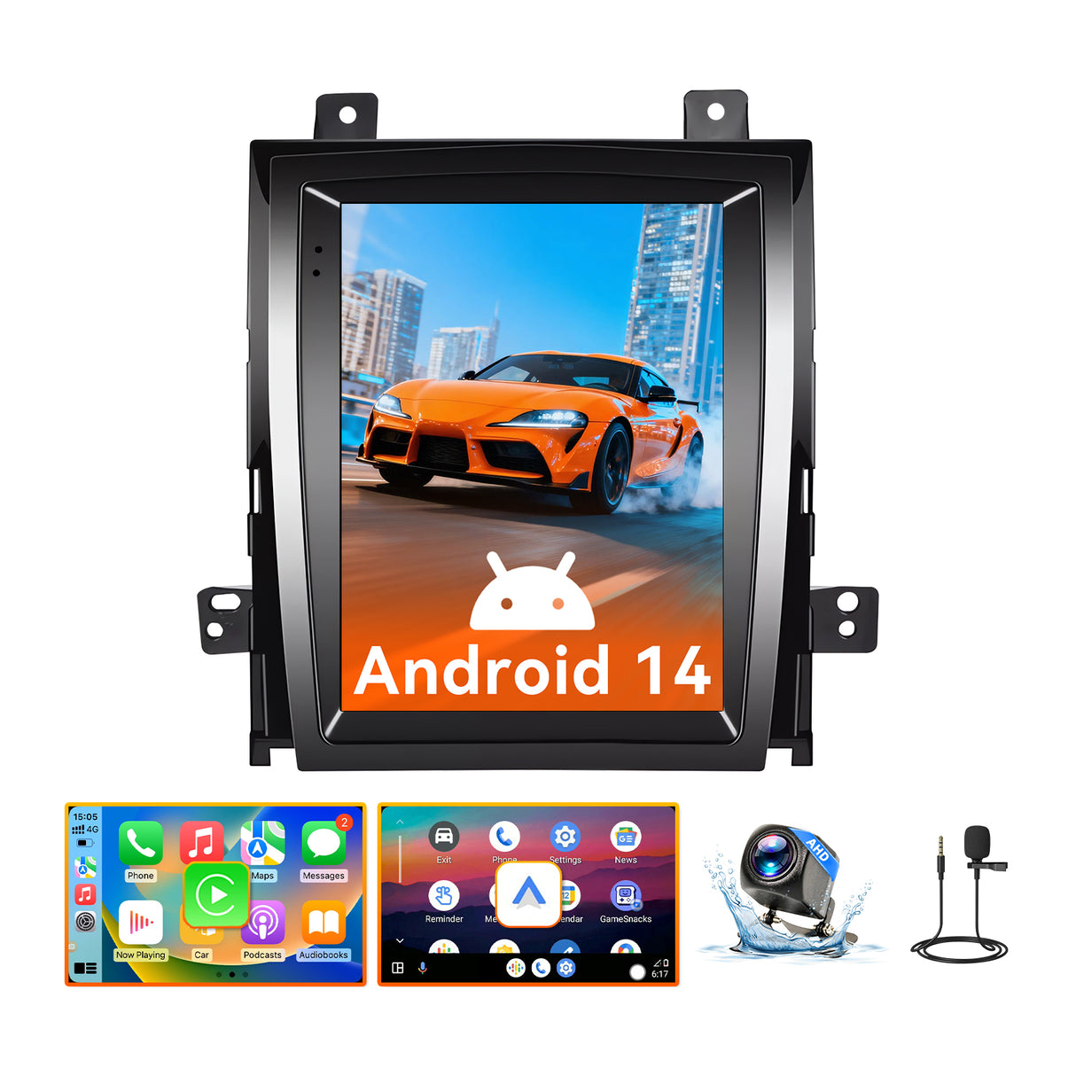 Android 13 Car Stereo Radio Compatible with Cadillac Escalade/Sailway SLS 2007-2014, 9.7 Inch Touchscreen Support Bluetooth/Wireless CarPlay Android Auto/GPS/WiFi/Backup Camera