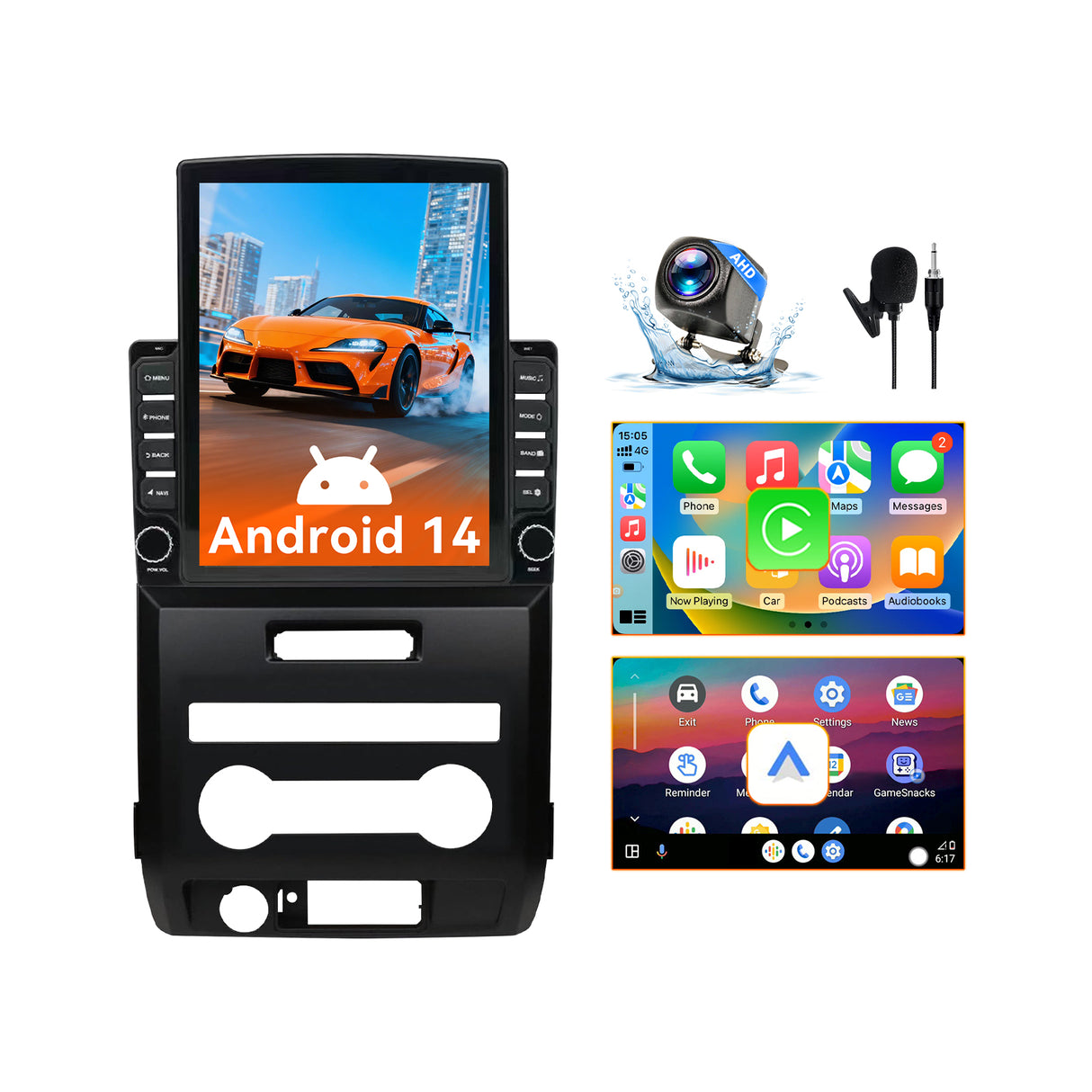 Android 13 Car Stereo Radio Compatible with Ford F150 2009 2010 2011 2012,9.7 Inch Touchscreen Manual AC Upgrade,Wireless CarPlay & Android Auto/Bluetooth/GPS/WiFi/Mirror Link/Backup Camera