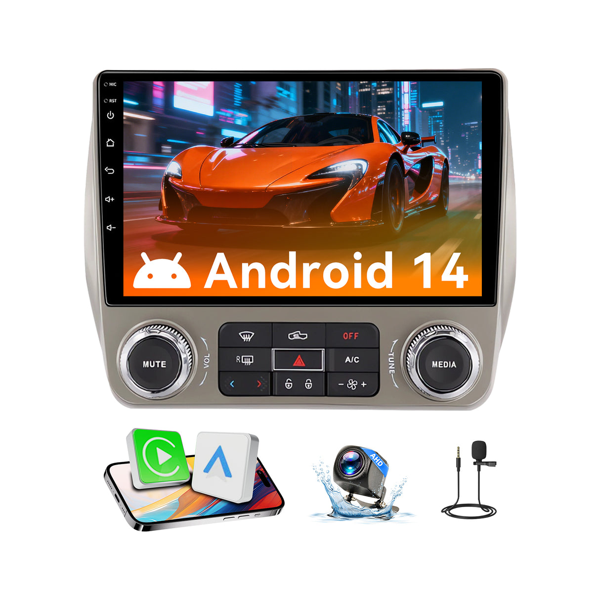 Android 13 Car Stereo Radio Compatible with Chevrolet Camaro 2010 2011 2012 2013 2014 2015,9 Inch Touchscreen Support Bluetooth/Wireless CarPlay Andriod Auto/GPS/WiFi/Mirror Link/Backup Camera