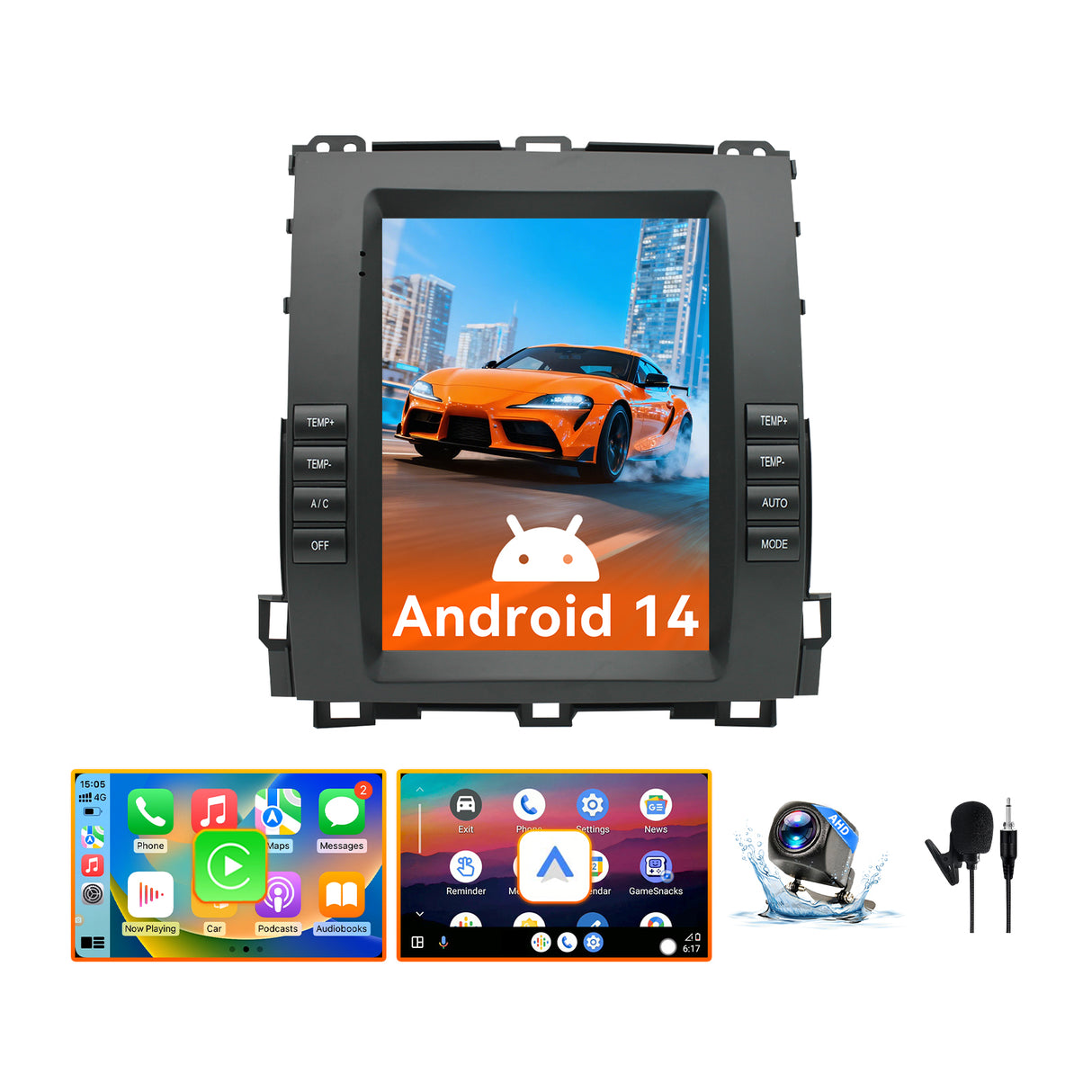 Android 15 Car Radio Stereo Compatible with Lexus GX470 2002-2009 & Toyota Prado with Wireless Carplay Android Auto, 9.7' IPS Touchscreen Support Bluetooth/GPS/WiFi/Mirror Link/Backup Camera