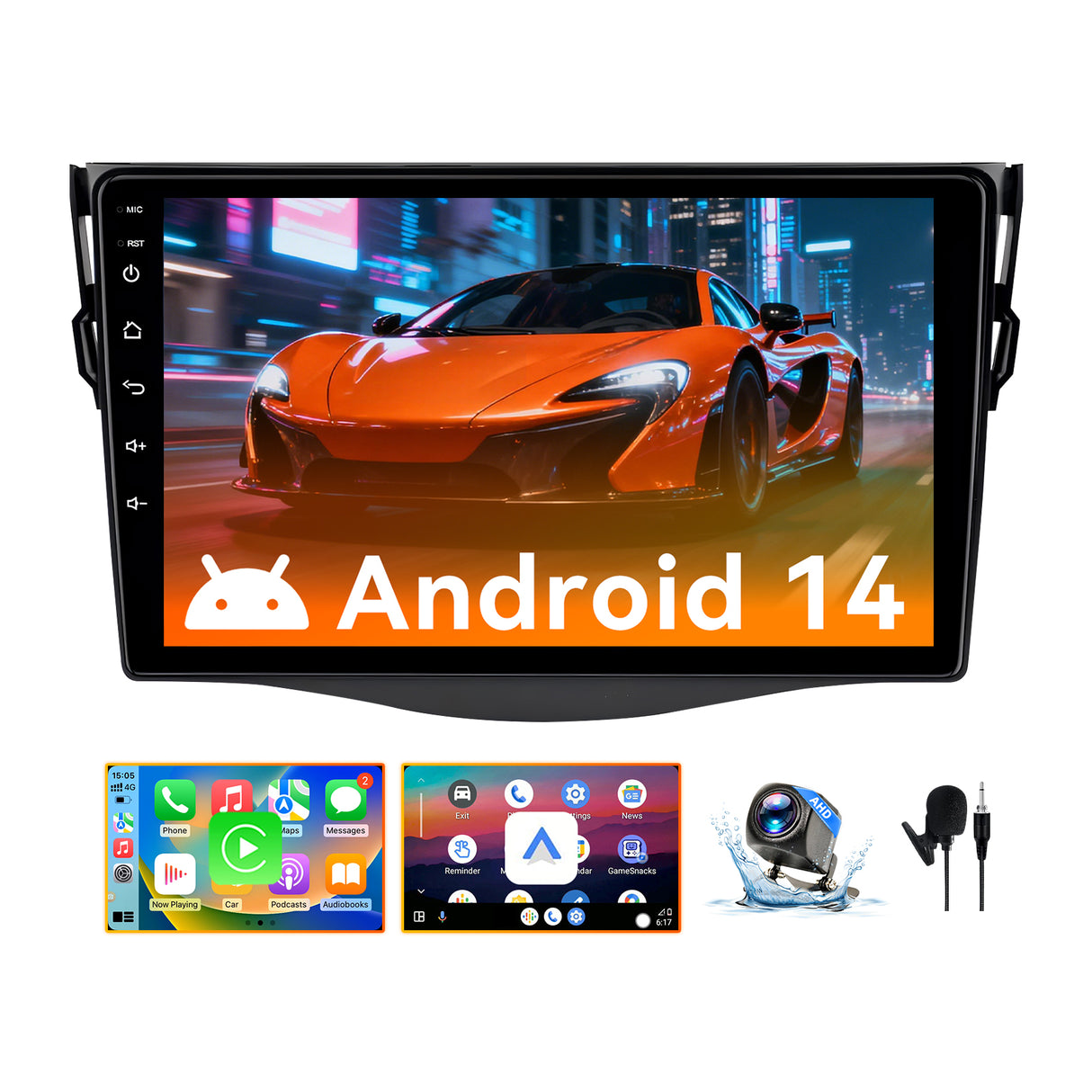 Android 13 Car Stereo Radio Compatible with Toyota RAV4 2006-2011,9 Inch Touchscreen Head Unit,Bluetooth |Wifi |FM |Wireless Carplay Android Auto |GPS |Mirrorlink |Backup Camera