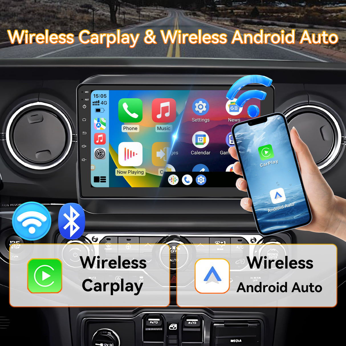 Android 13 Car Stereo Radio Compatible with Jeep Wrangler JL 2018 2019 2020 2021 Jeep Gladiator JT 2020 2021, 9 Inch Head Unit Support Bluetooth/Wireless Carplay Android Auto/GPS/Mirror Link
