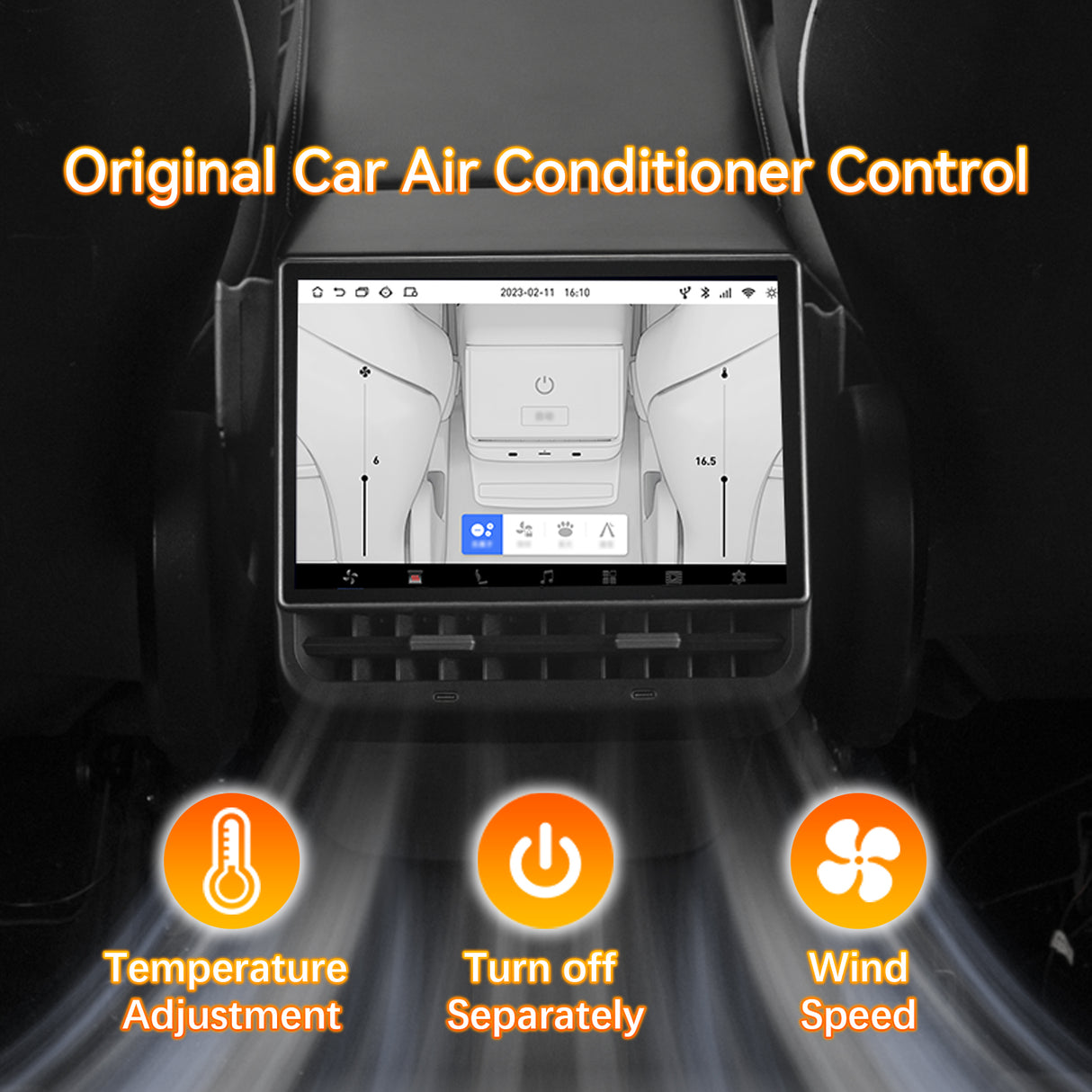 8.66 Inch Rear Display Screen Compatible with Tesla Model 3 19-23&Y19-24, Android 13 Supports HD Movie Watching,4+64G,8-core, Supports seat Adjustment and Rear air Conditioning