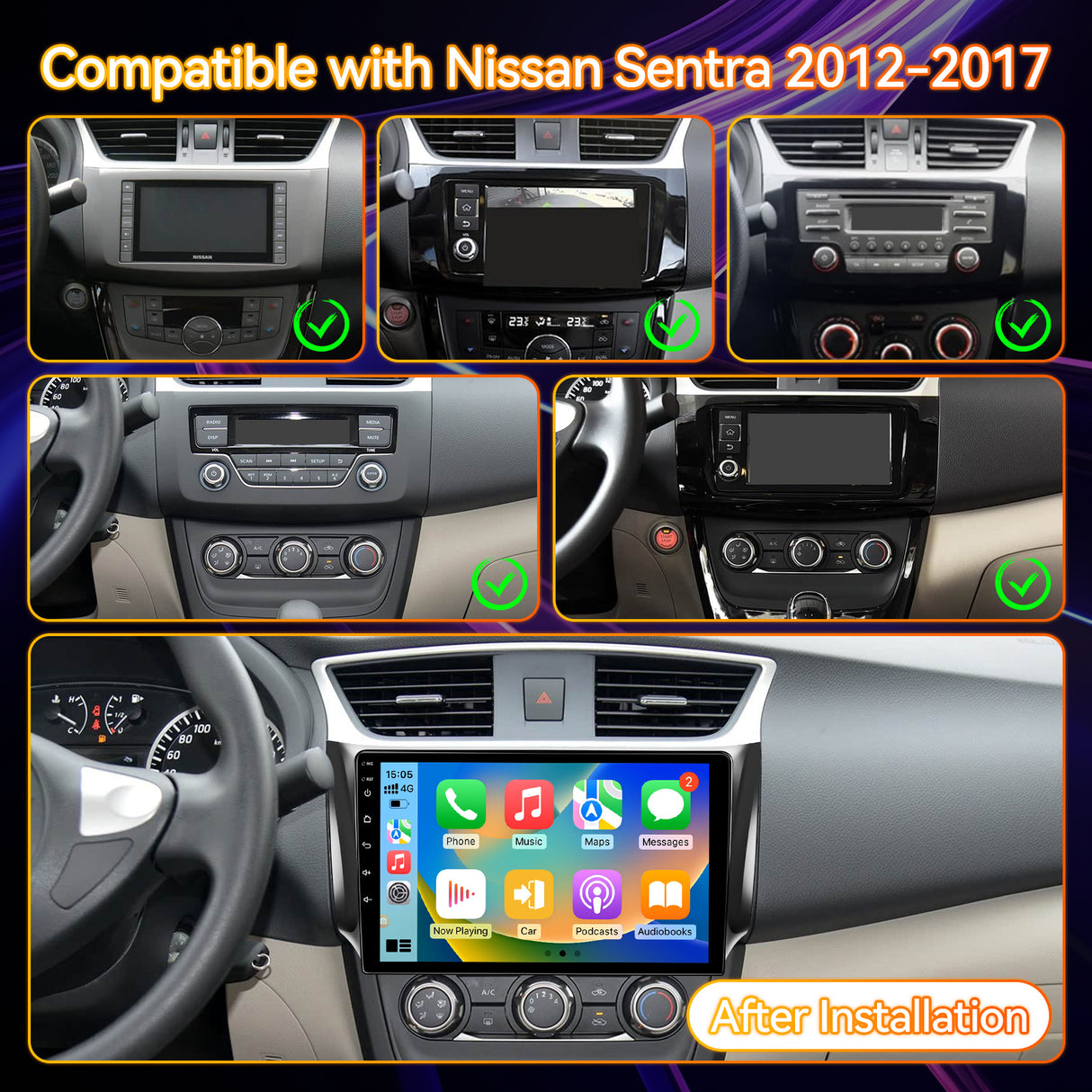 Android 13 Car Radio Stereo for Nissan Sentra 2012-2017, 10 Inch Touchscreen Head Unit,Bluetooth | Wifi | FM | Wireless Carplay Android Auto | GPS | Mirrorlink | Backup Camera