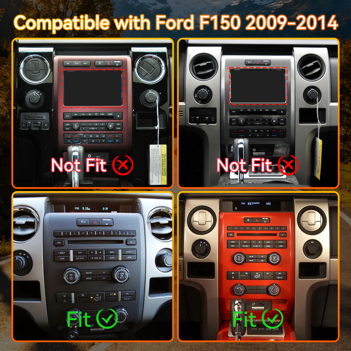 Android 13 Car Stereo Radio Compatible with Ford F150 2009 2010 2011 2012,9.7 Inch Touchscreen Manual AC Upgrade,Wireless CarPlay & Android Auto/Bluetooth/GPS/WiFi/Mirror Link/Backup Camera