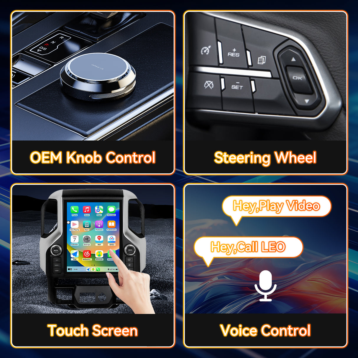 Android 13 Car Radio Compatible with Chevy Silverado 2019-2023 4+64G T-Style Car Stereo Head Unit with Wireless Carplay | Android Auto | GPS Navigation | Bluetooth | FM | AM | SWC 12.1Inch