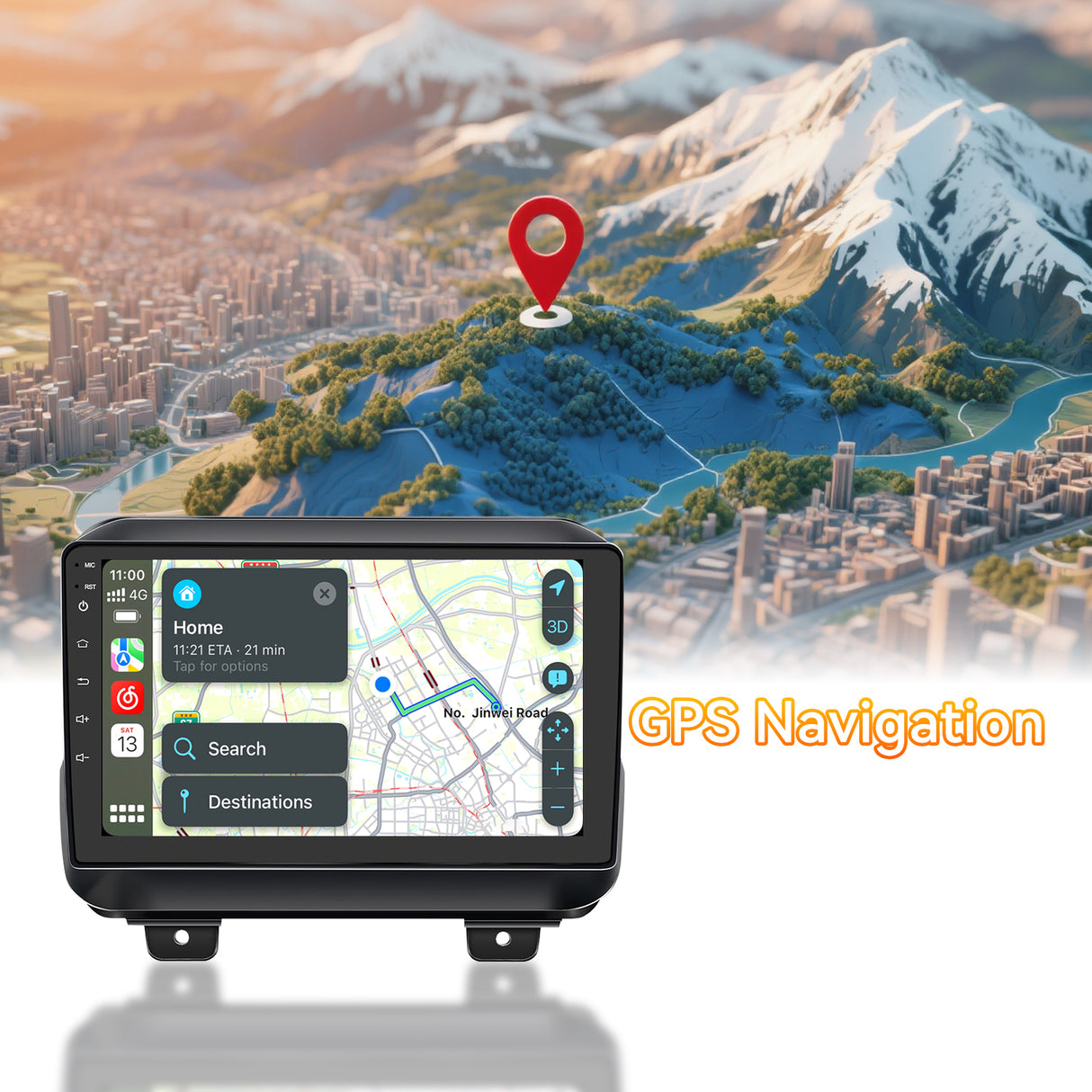 Android 13 Car Stereo Radio Compatible with Jeep Wrangler JL 2018 2019 2020 2021 Jeep Gladiator JT 2020 2021, 9 Inch Head Unit Support Bluetooth/Wireless Carplay Android Auto/GPS/Mirror Link