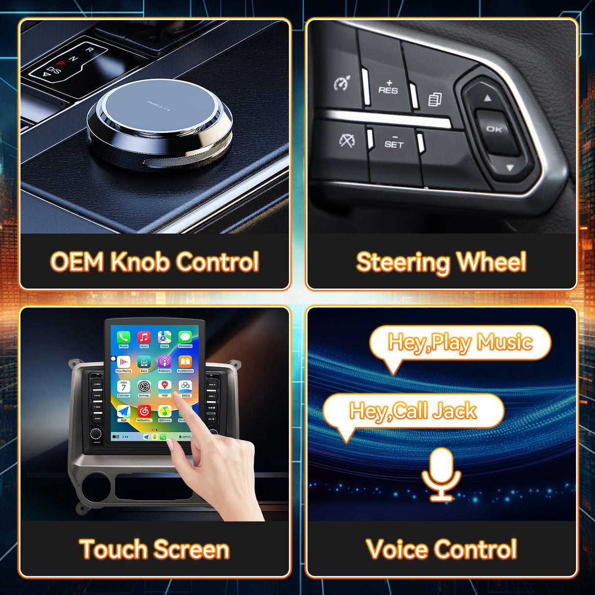 Android 13 Car Radio for Chevy Silverado GMC Sierra 2014 2015 2016 2017 2018 with Wireless Carplay Android Auto, HD Touchscreen with WiFi,GPS Navigation,Bluetooth,FM/RDS Radio,SWC,Mic +AHD Rear Camera 9.7Inch