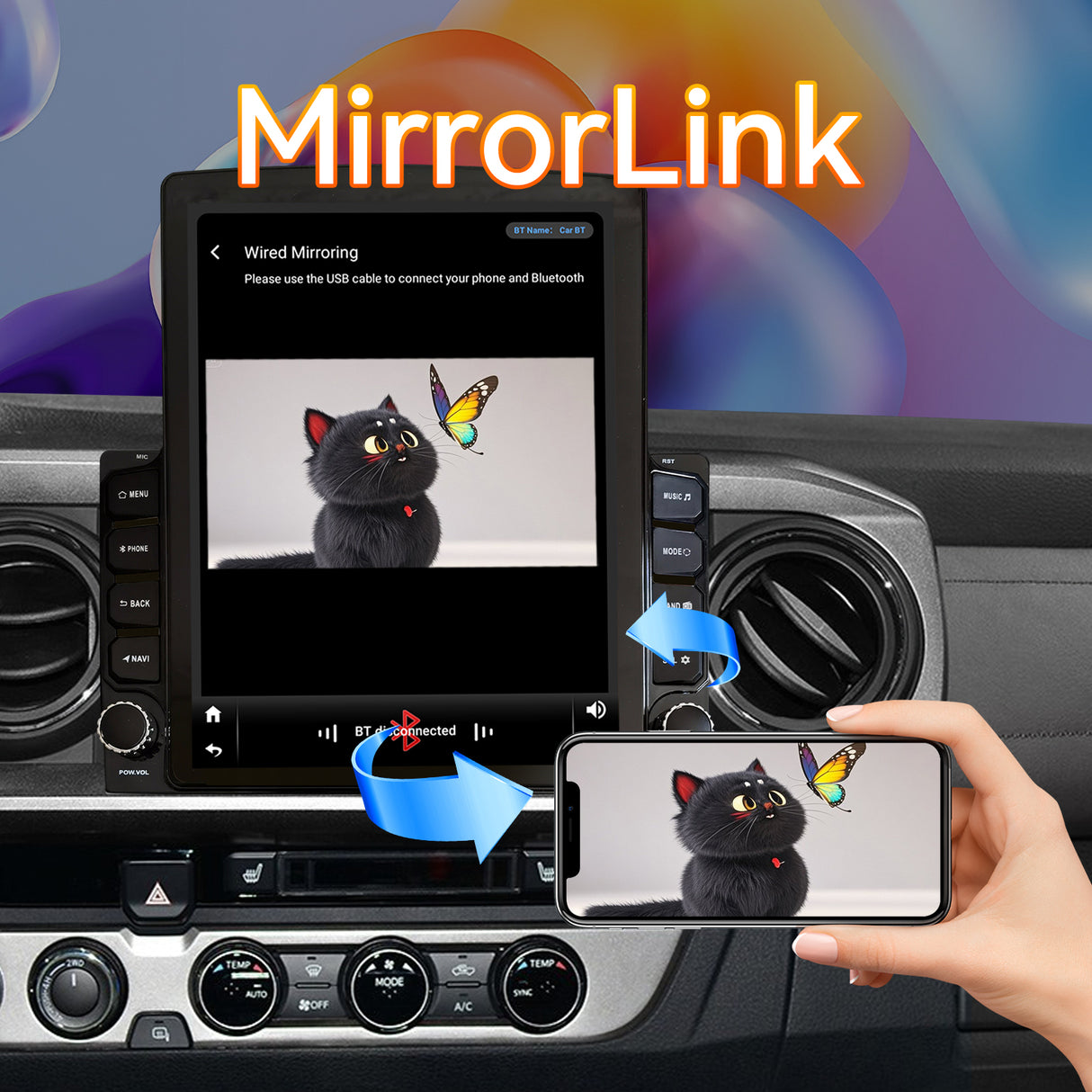 Android 15 Car Stereo Radio Compatible with Toyota Tacoma 2016-2022 with Wireless Carplay & Android Auto,9.7 Inch Touchscreen Car Radio Support Bluetooth,GPS/Wifi/Mirror Link/Backup Camera/SWC