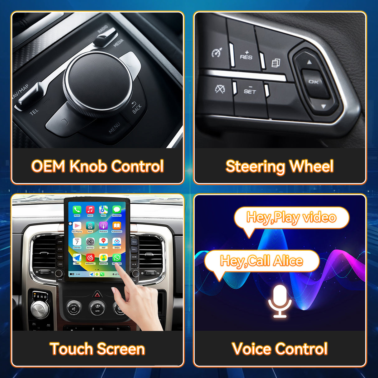 Android 13 Car Stereo Radio Compatible with Dodge Ram 1500 2500 3500 2013 2014 2015 2016 2017 2018(Manual AC),9.7 Inch Head Unit Support Bluetooth,Wireless CarPlay Android Auto,2+64