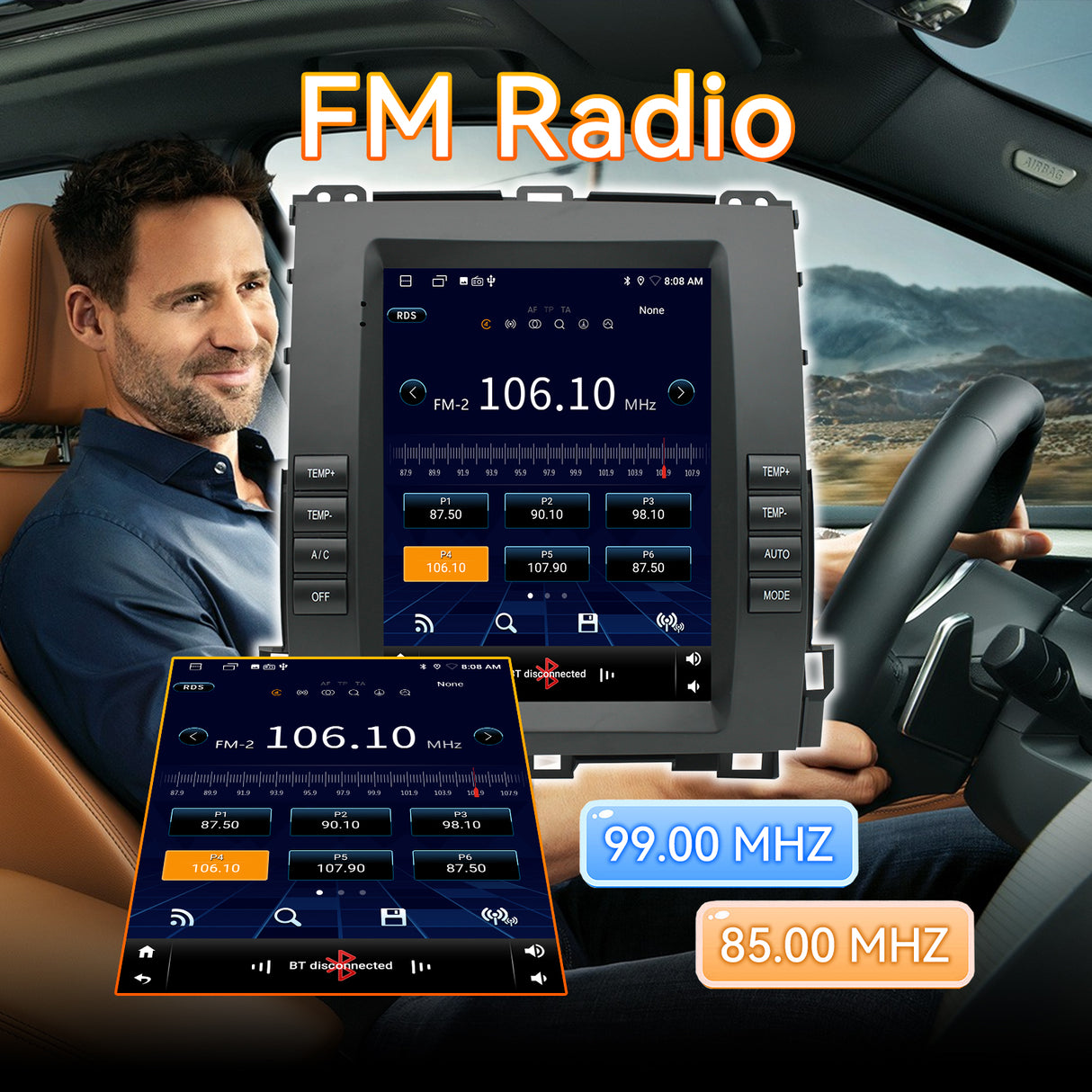 Android 15 Car Radio Stereo Compatible with Lexus GX470 2002-2009 & Toyota Prado with Wireless Carplay Android Auto, 9.7' IPS Touchscreen Support Bluetooth/GPS/WiFi/Mirror Link/Backup Camera