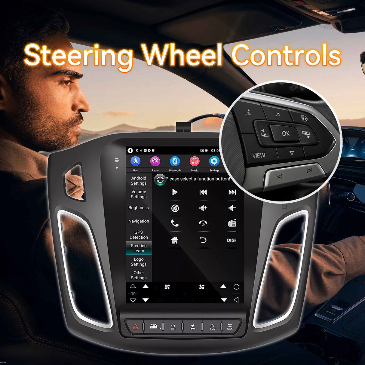 Android 13 Car Stereo Radio Compatible with Ford Focus 2012 2013 2014 2015 2016 2017 2018, 9.7 Inch IPS Touch Screen/Wireless CarPlay Andriod Auto/GPS/WiFi/Bluetooth/Mirror Link/Backup Camera