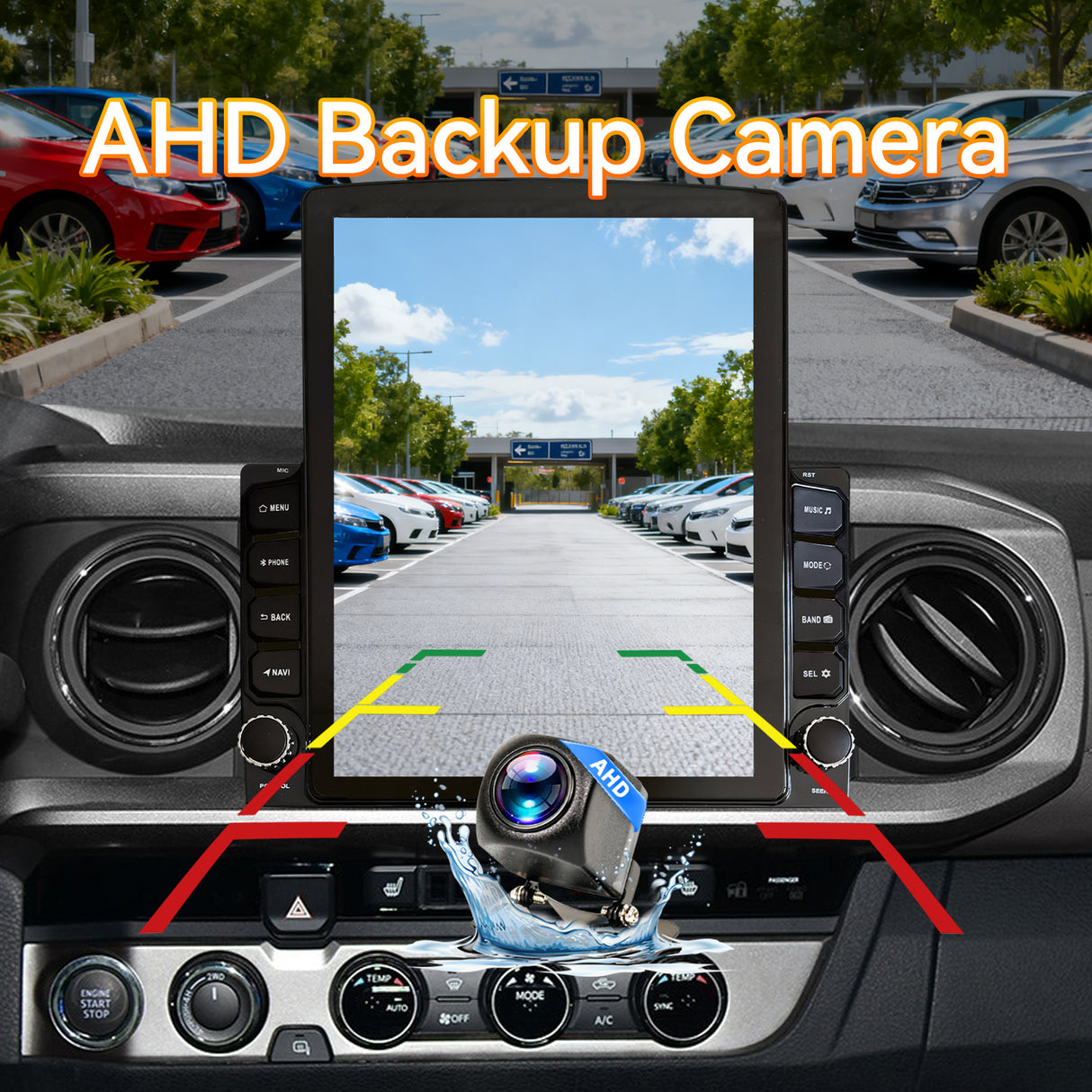 Android 15 Car Stereo Radio Compatible with Toyota Tacoma 2016-2022 with Wireless Carplay & Android Auto,9.7 Inch Touchscreen Car Radio Support Bluetooth,GPS/Wifi/Mirror Link/Backup Camera/SWC