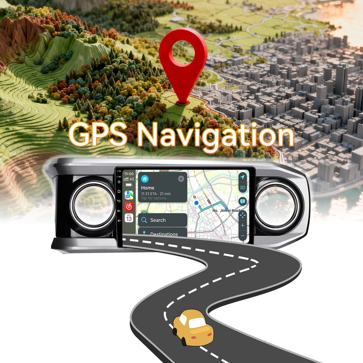 Android 13 Car Stereo Radio Compatible with Toyota Tacoma 2016 2017 2018 2019 2020 2021 2022,10 Inch Touchscreen Support Wireless Carplay Android Auto/WiFi/Bluetooth/GPS/Mirrorlink/Backup Camera