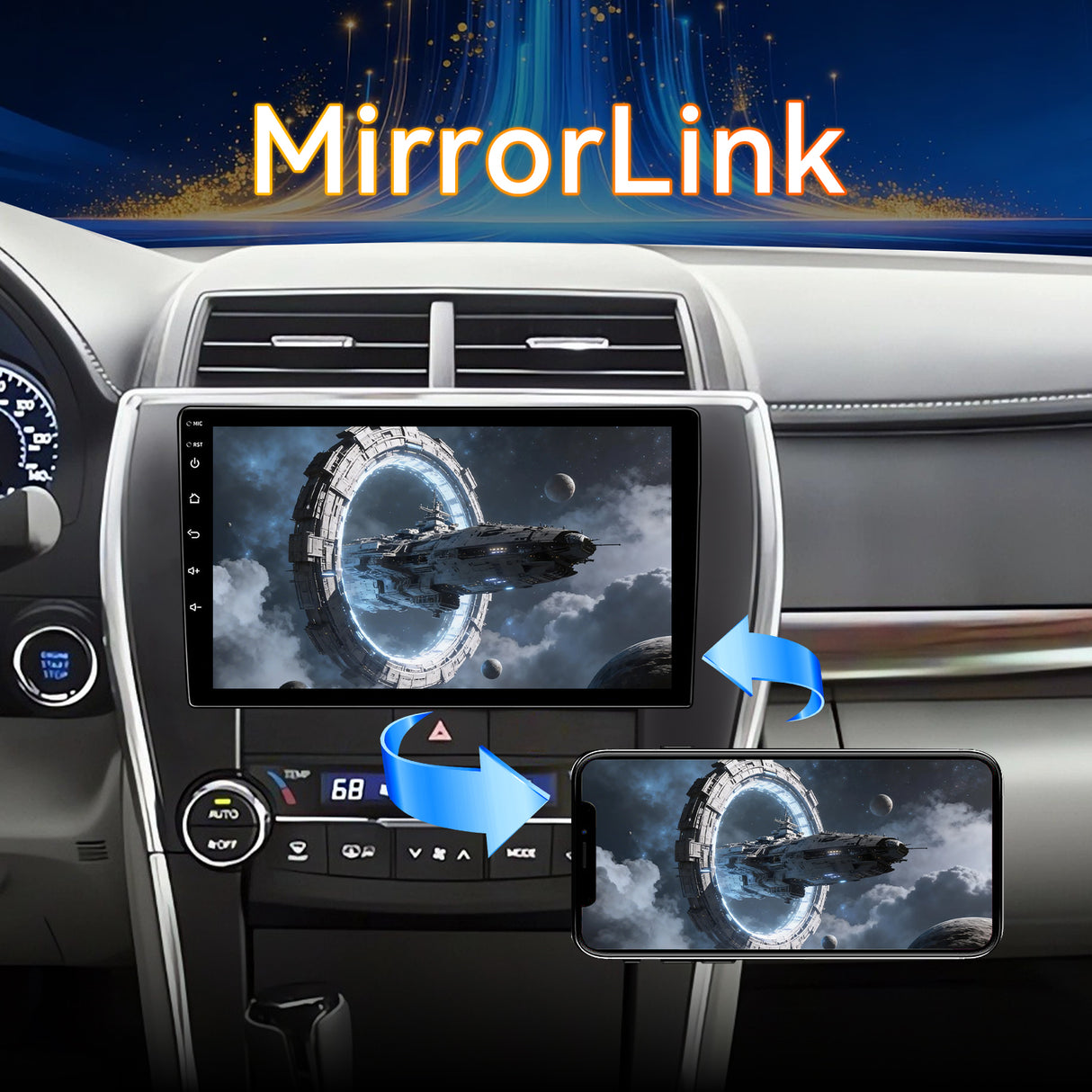 Android 13 Car Stereo Radio Compatible with Toyota Camry 2015-2017, 10 Inch Touchscreen Head Unit,Bluetooth |Wifi |FM |Wireless Carplay Android Auto |GPS |Mirrorlink |Backup Camera