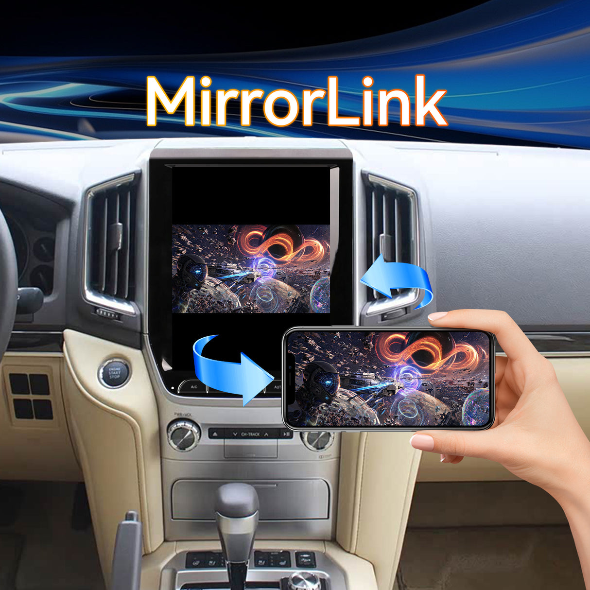 Android 14 Car Stereo Radio Head Unit Compatible with Toyota Land Cruiser 2016-Carpl2020 ay&Android Auto T-Style Touch Screen with GPS | DSP | Bluetooth | Optical | FM | 4G | WiFi 8+128G 12.1