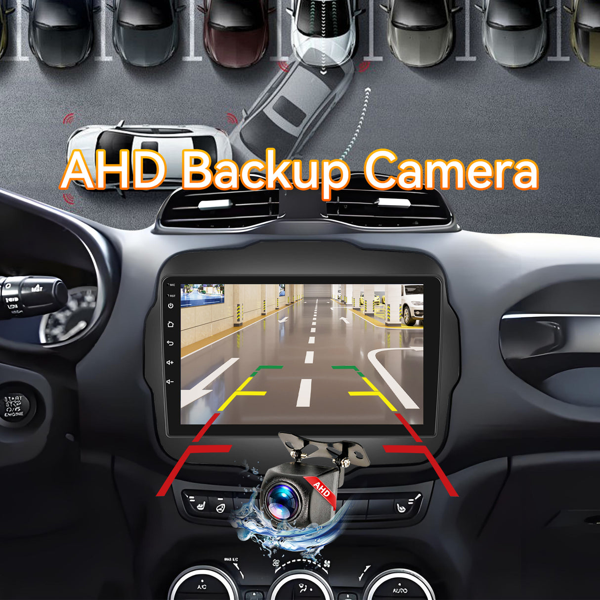 Android 13 Car Stereo Radio Compatible with Jeep Renegade 2015 2016 2017 2018 2019 2020,9 Inch Touchscreen Car Radio Support Bluetooth,Wireless CarPlay Android Auto/FM/GPS/Mirrorlink/Backup Camera