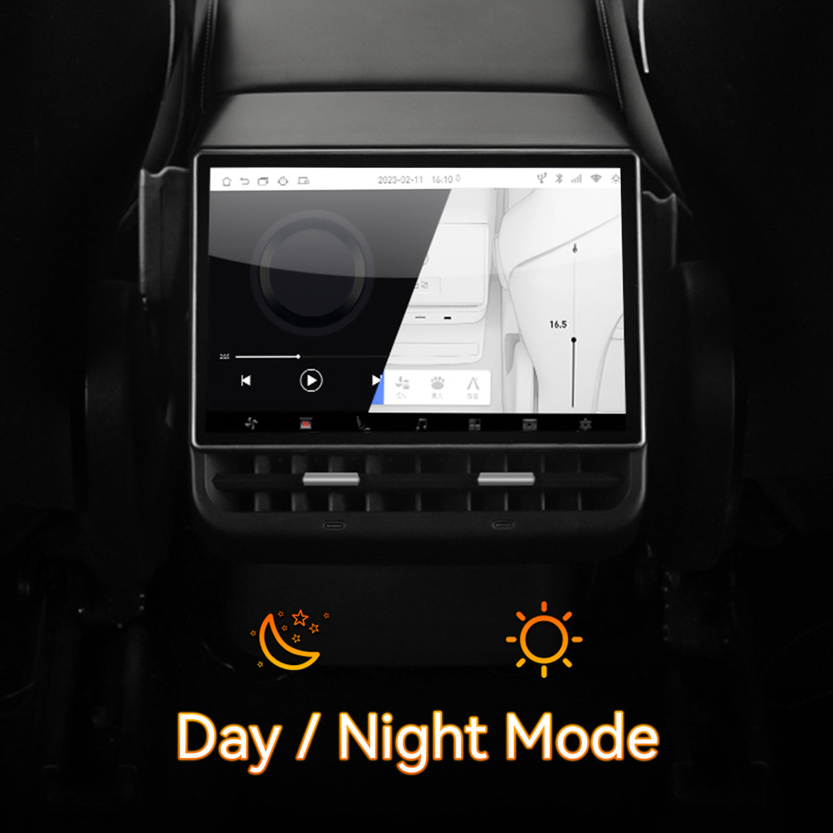 8.66 Inch Rear Display Screen Compatible with Tesla Model 3 19-23&Y19-24, Android 13 Supports HD Movie Watching,4+64G,8-core, Supports seat Adjustment and Rear air Conditioning