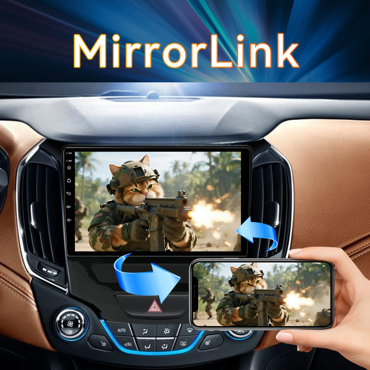 Android 15 Car Stereo Radio Compatible with Chevrolet Chevy Cruze 2016-2020 with Wireless Carplay Andriod Auto, 4GB+64GB, 9 Inch Touchscreen Support Bluetooth, FM/GPS/Mirror Link/SWC/Backup Camera