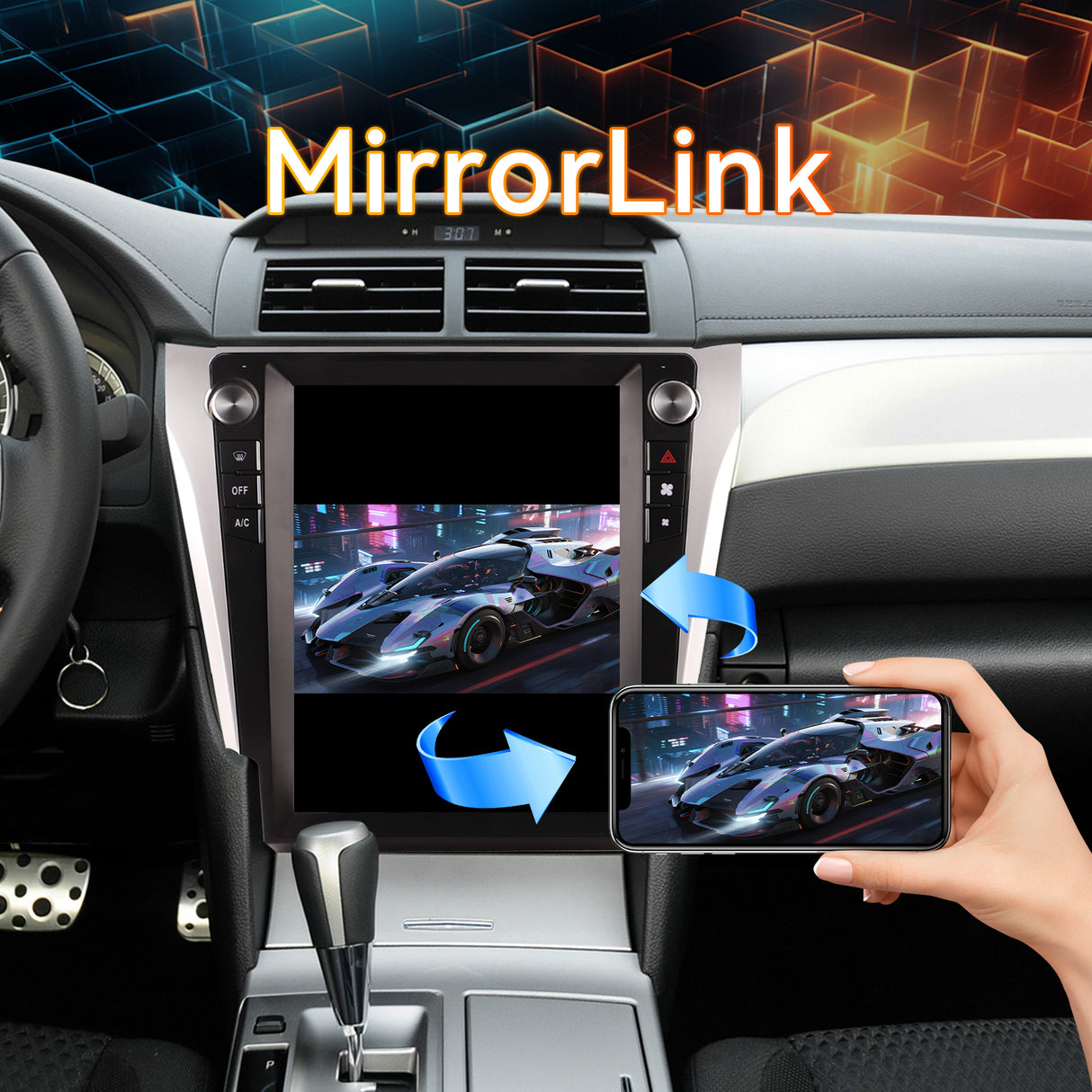 Android 14 Car Stereo Radio Head Unit Compatible with Toyota Camry 2012-2015 Carplay&Android Auto T-Style Touch Screen with GPS DSP Bluetooth Optical FM 4G WiFi 8+128G 12.1"