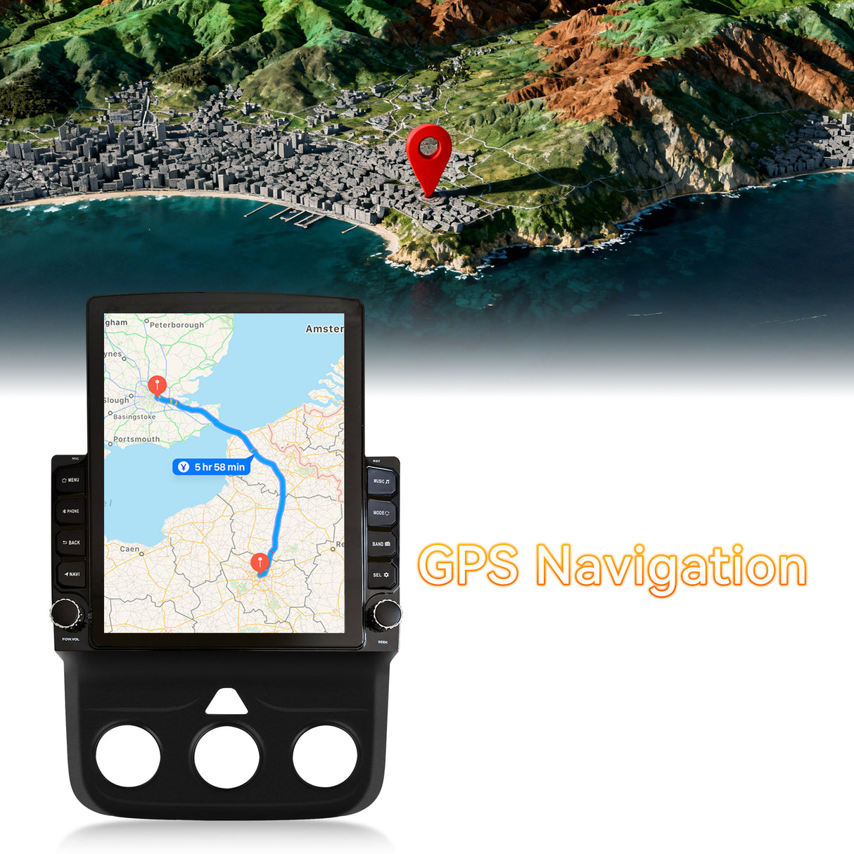 Android 13 Car Stereo Radio Compatible with Dodge Ram 1500 2500 3500 2013 2014 2015 2016 2017 2018(Manual AC),9.7 Inch Head Unit Support Bluetooth,Wireless CarPlay Android Auto,2+64