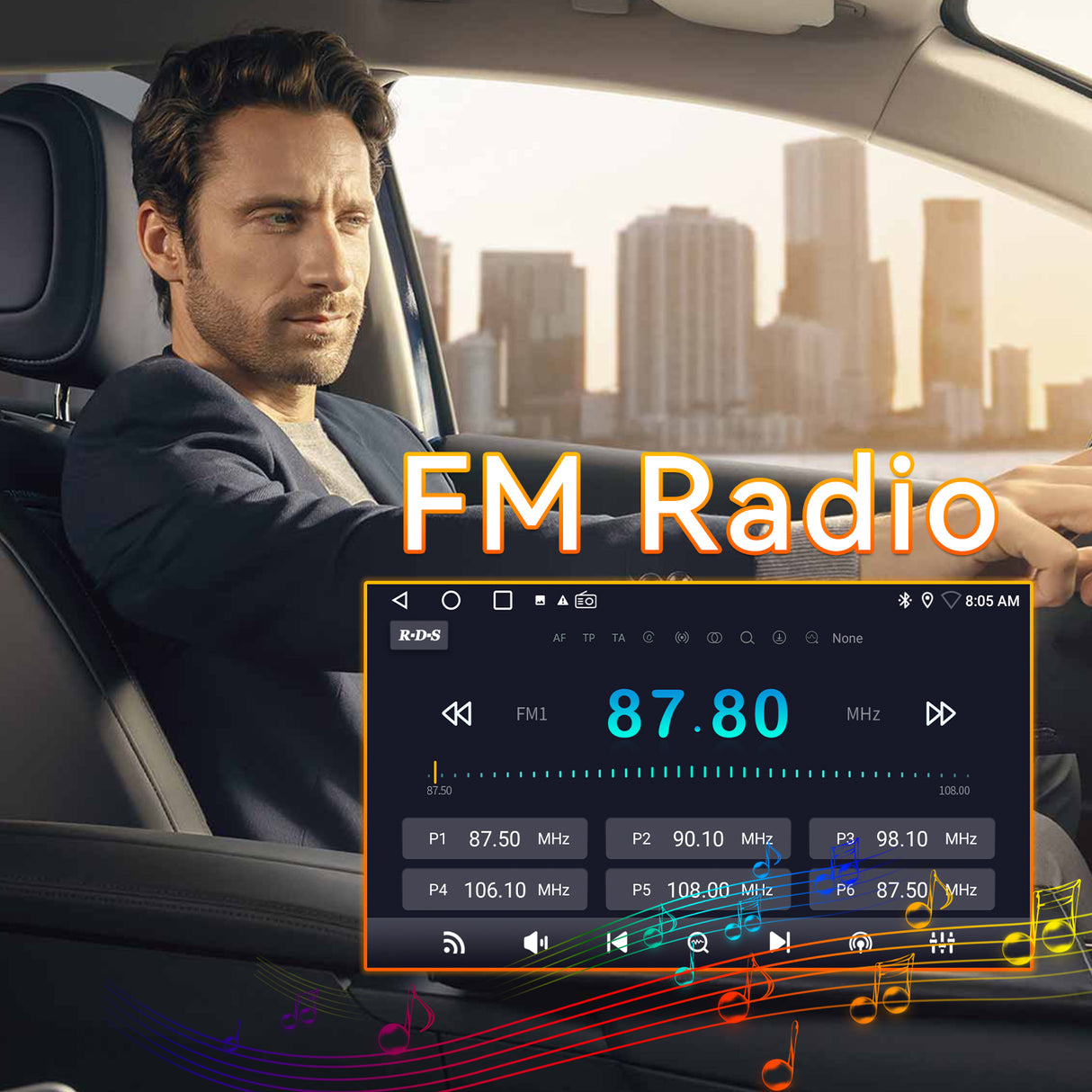 Android 13 Car Stereo Radio Compatible with Toyota Highlander 2008 2009 2010 2011 2012 2013,10" Touchscreen Car Radio Support Bluetooth,Wireless CarPlay Andriod Auto/WiFi/FM/GPS/Backup Camera