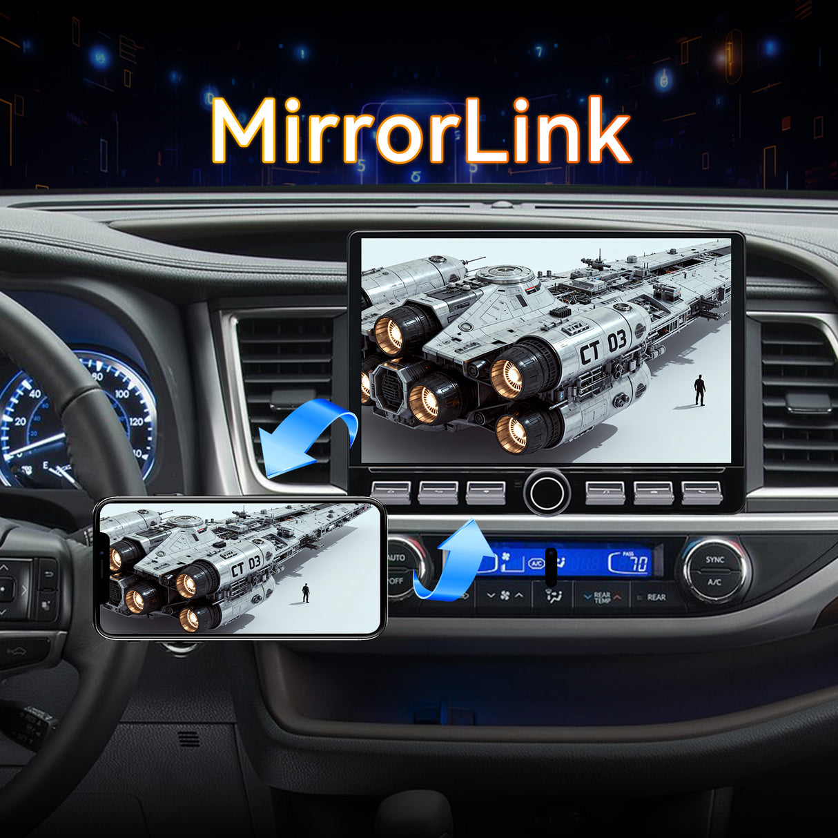 Android 13 Car Stereo Radio Compatible with Toyota Highlander 2015-2018, 10 Inch Touchscreen Head Unit,Bluetoot h|Wifi |FM |Wireless Carplay Android Auto |GPS |Mirrorlink |Backup Camera