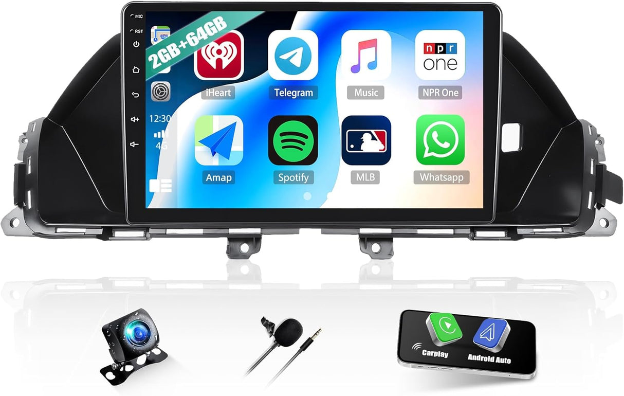 Android 13 Car Stereo Radio Compatible with Honda Odyssey 2011 2012 2013 2014 2015 2016 2017 with Wireless Carplay Android Auto, Car Radio with Bluetooth/WiFi/ USB/Backup Camera