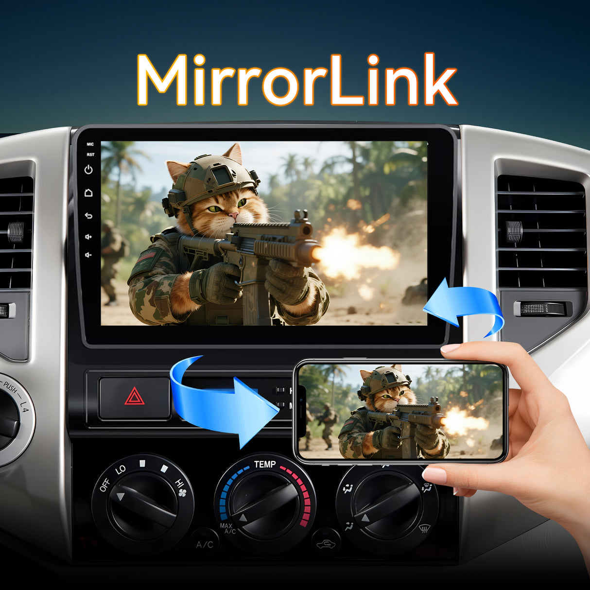 Android 13 Car Stereo Radio Compatible with Toyota Tacoma 2005-2015,9 Inch Touchscreen Head Unit,Bluetooth |Wifi |FM |Wireless Carplay Android Auto |GPS |Mirrorlink |Backup Camera