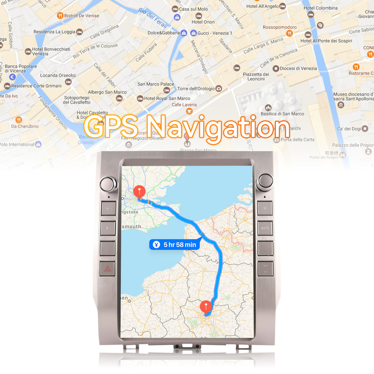 Android 14 Car Stereo Radio Head Unit Compatible with Toyota Tundra 2013-2020 Carplay&Android Auto T-Style Touch Screen with GPS | DSP | Bluetooth | Optical | FM | 4G | WiFi 8+128G 12.1