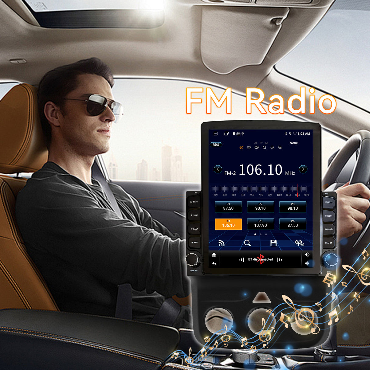 Android 13 Car Stereo Radio Compatible with Dodge Ram 1500 2500 3500 2013 2014 2015 2016 2017 2018(Manual AC),9.7 Inch Head Unit Support Bluetooth,Wireless CarPlay Android Auto,2+64
