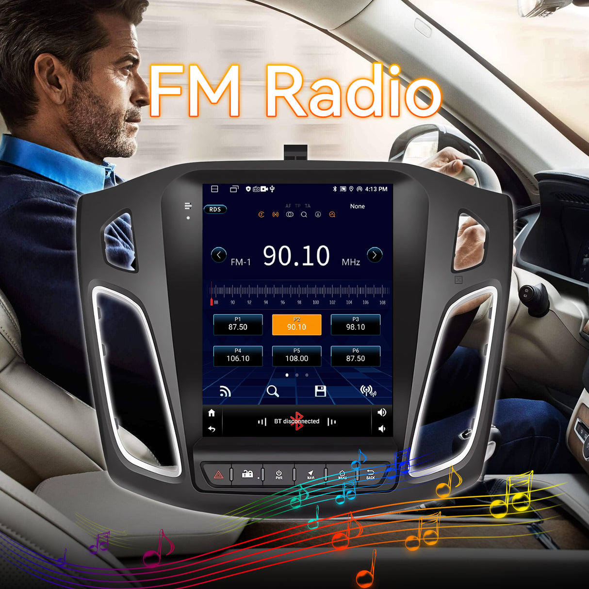 Android 13 Car Stereo Radio Compatible with Ford Focus 2012 2013 2014 2015 2016 2017 2018, 9.7 Inch IPS Touch Screen/Wireless CarPlay Andriod Auto/GPS/WiFi/Bluetooth/Mirror Link/Backup Camera