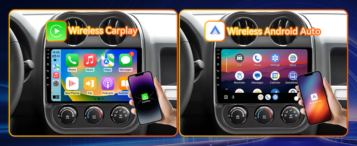 Android 13 Car Stereo Radio Compatible with Jeep Compass 2009-2016, 10 Inch Touchscreen Head Unit,Bluetooth |Wifi |FM |Wireless Carplay Android Auto |GPS |Mirrorlink |Backup Camera