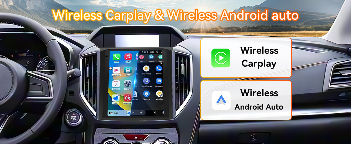 Android 14 Car Stereo Radio Compatible with Subaru XV Crosstrek 2018 2019 2020 2021 Wireless CarPlay & Android Auto AHD Backup Camera Upgrade 9.7" Touch Screen GPS WiFi SWC FM Bluetooth 2+64G