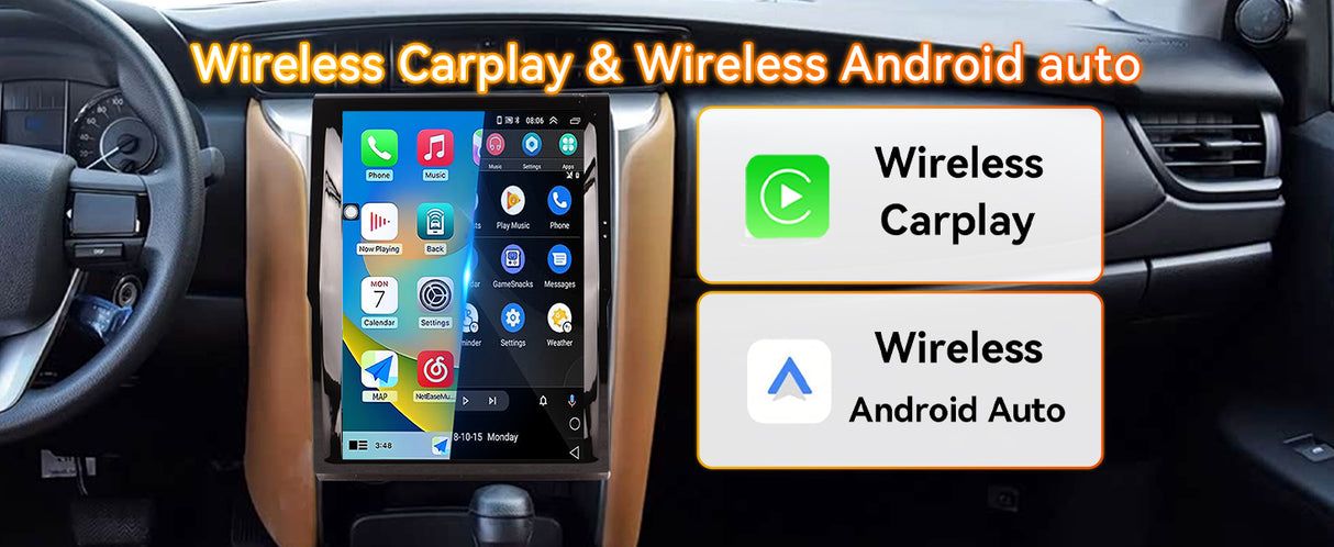Android 14 Car Stereo Radio Head Unit Compatible with Toyota Roadrunner 2018-2020 Carplay&Android Auto T-Style Touch Screen with GPS | DSP | Bluetooth | Optical | FM | 4G | WiFi 8+128G 12.1