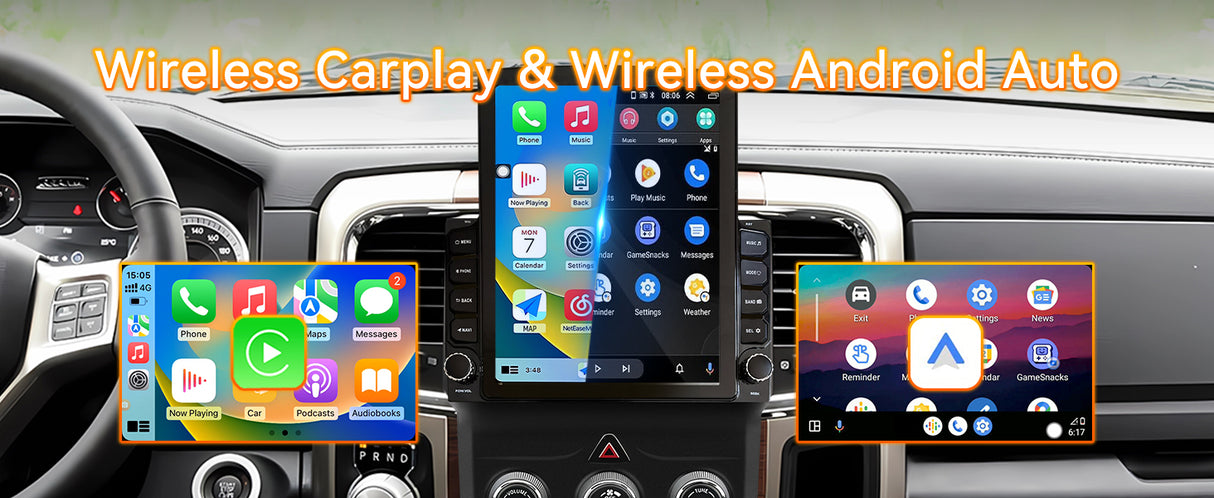 Android 13 Car Stereo Radio Compatible with Dodge Ram 1500 2500 3500 2013 2014 2015 2016 2017 2018(Manual AC),9.7 Inch Head Unit Support Bluetooth,Wireless CarPlay Android Auto,2+64