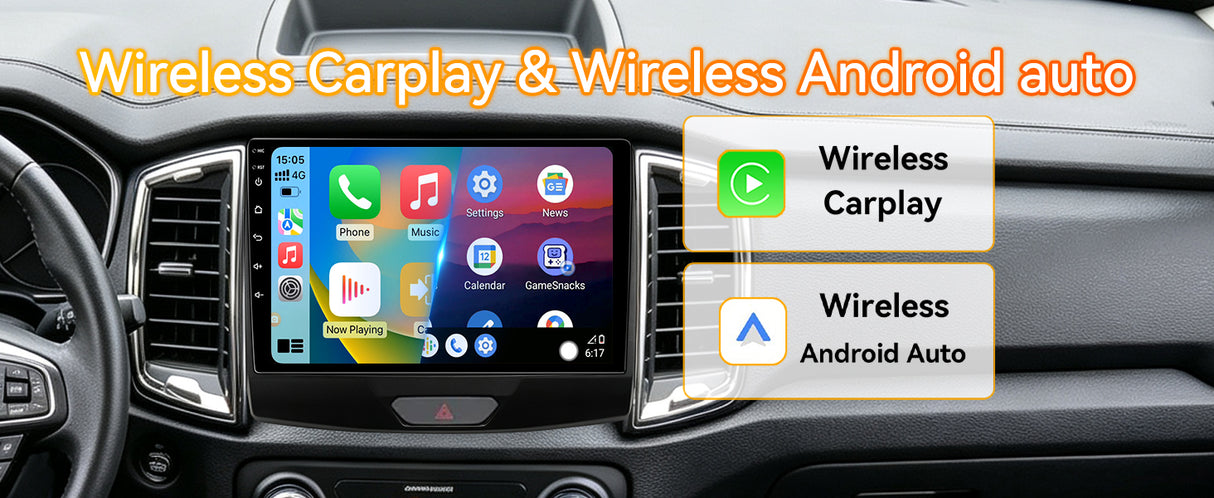 Android 13 Car Radio Stereo for Ford Ranger 2015-2020, 9 Inch Touchscreen Head Unit,Bluetooth | Wifi | FM | Wireless Carplay Android Auto | GPS | Mirrorlink | Backup Camera
