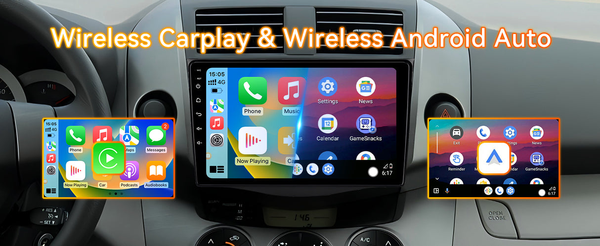 Android 13 Car Stereo Radio Compatible with Toyota RAV4 2006-2011,9 Inch Touchscreen Head Unit,Bluetooth |Wifi |FM |Wireless Carplay Android Auto |GPS |Mirrorlink |Backup Camera
