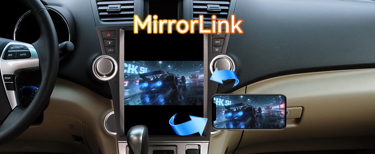 Android 14 Car Stereo Radio Head Unit Compatible with Toyota Highlander 2009-2013 Carplay&Android Auto T-Style Touch Screen with GPS DSP Bluetooth Optical FM 4G WiFi 8+128G 12.1"
