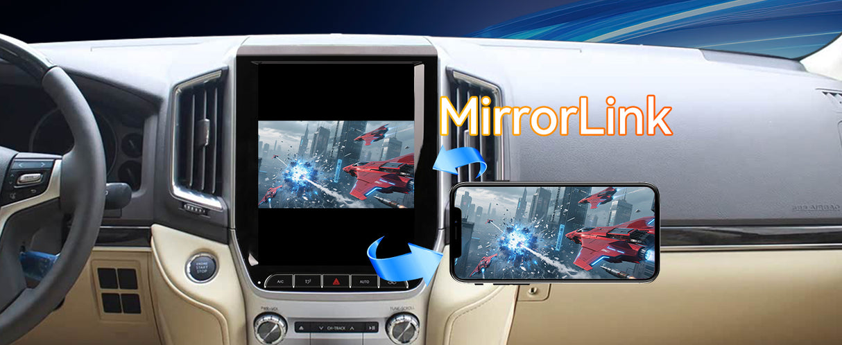 Android 14 Car Stereo Radio Head Unit Compatible with Toyota Land Cruiser 2016-Carpl2020 ay&Android Auto T-Style Touch Screen with GPS | DSP | Bluetooth | Optical | FM | 4G | WiFi 8+128G 12.1