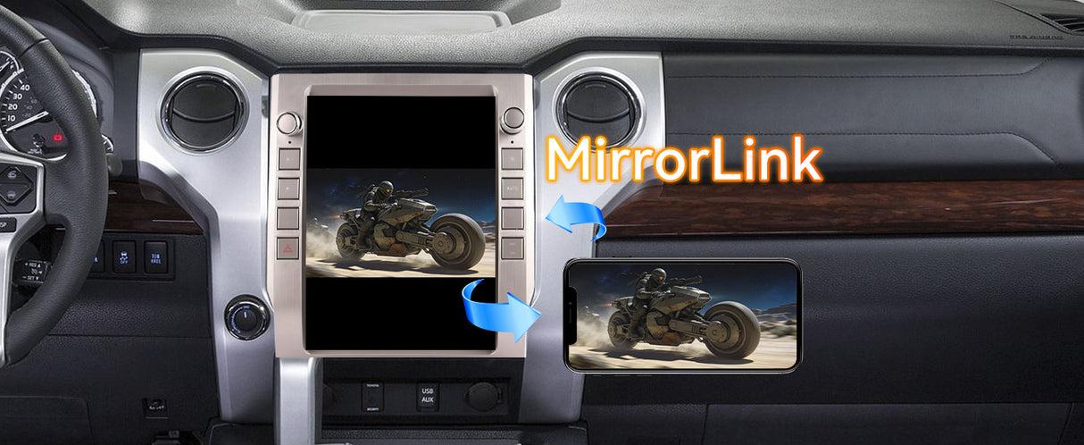 Android 14 Car Stereo Radio Head Unit Compatible with Toyota Tundra 2013-2020 Carplay&Android Auto T-Style Touch Screen with GPS | DSP | Bluetooth | Optical | FM | 4G | WiFi 8+128G 12.1