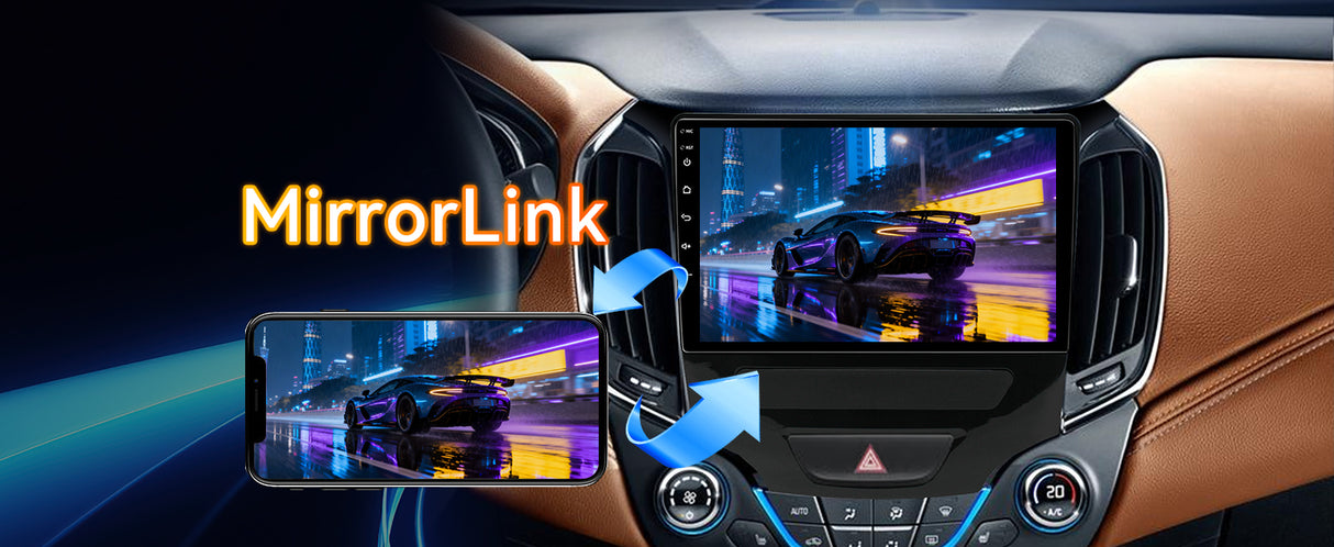 Android 15 Car Stereo Radio Compatible with Chevrolet Chevy Cruze 2016-2020 with Wireless Carplay Andriod Auto, 4GB+64GB, 9 Inch Touchscreen Support Bluetooth, FM/GPS/Mirror Link/SWC/Backup Camera