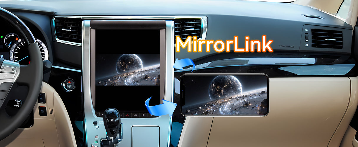 Android 14 Car Stereo Radio Head Unit Compatible with Toyota-Alphard A20 2008-2012 Carplay&Android Auto T-Style Touch Screen with GPS | DSP | Bluetooth | Optical | FM | 4G | WiFi 8+128G 12.1
