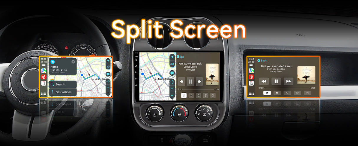 Android 13 Car Stereo Radio Compatible with Jeep Compass 2009-2016, 10 Inch Touchscreen Head Unit,Bluetooth |Wifi |FM |Wireless Carplay Android Auto |GPS |Mirrorlink |Backup Camera