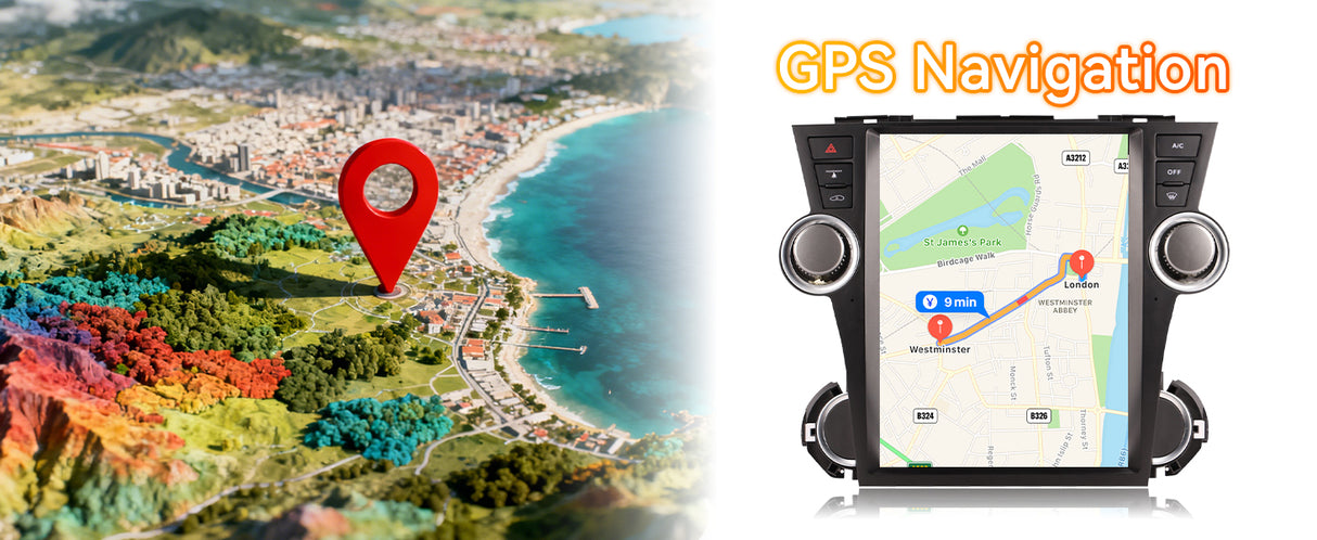 Android 14 Car Stereo Radio Head Unit Compatible with Toyota Highlander 2009-2013 Carplay&Android Auto T-Style Touch Screen with GPS DSP Bluetooth Optical FM 4G WiFi 8+128G 12.1"