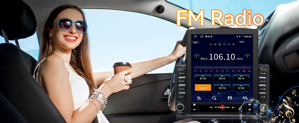 Android 14 Car Stereo Radio Compatible with Dodge Ram 1500 2500 3500 2006 2007 2008 Wireless CarPlay & Android Auto | AHD | Backup Camera | Upgrade 9.7" Touch Screen | GPS | WiFi | SWC | FM | Bluetooth 2+64G