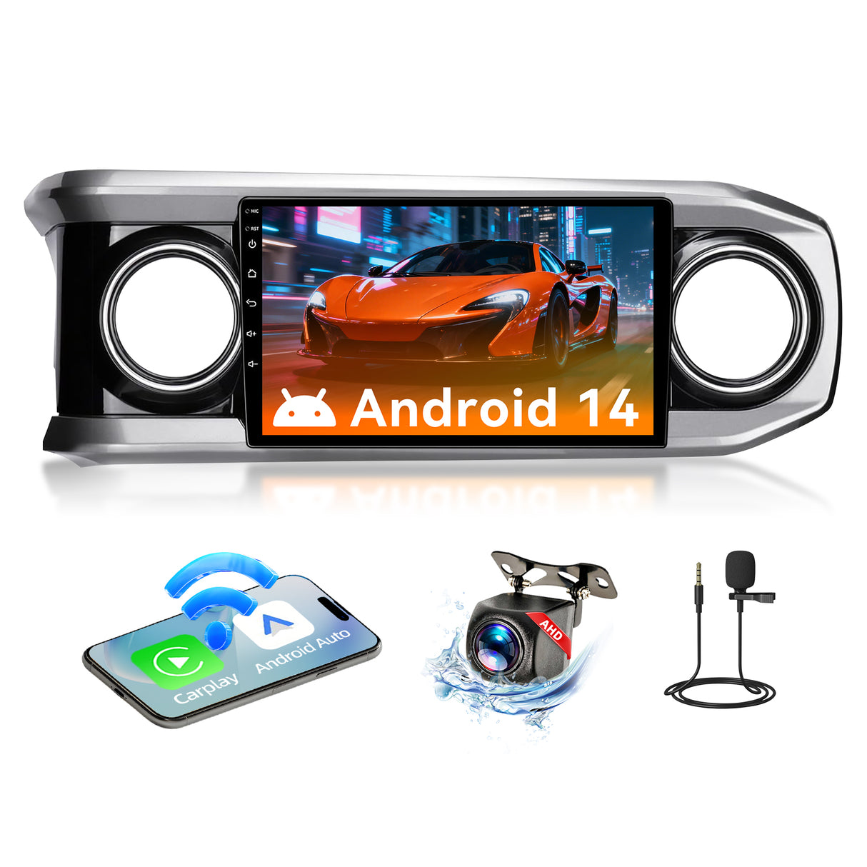 Android 13 Car Stereo Radio Compatible with Toyota Tacoma 2016 2017 2018 2019 2020 2021 2022,10 Inch Touchscreen Support Wireless Carplay Android Auto/WiFi/Bluetooth/GPS/Mirrorlink/Backup Camera