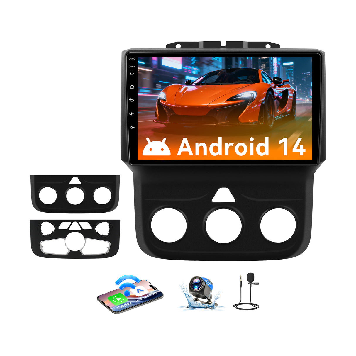Android 13 Car Stereo Radio Compatible with Dodge Ram 1500/2500/3500 2013-2018, 9 Inch Touchscreen Head Unit,Bluetooth |Wifi |FM |Wireless Carplay Android Auto |GPS |Mirrorlink |Backup Camera